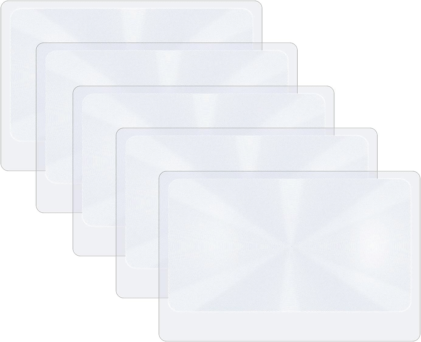 Molain 3X Pocket Magnifier- 5Pcs Portable Fresnel Lens Credit Card Magnifier Wa