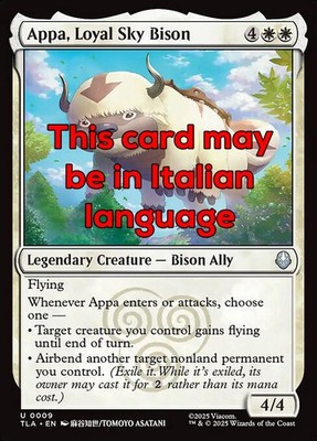 MTG 4x APPA, LOYAL SKY BISON EXC - APPA, LOYALER FLIEGENDER BISON 9 - TLA - MAGIC