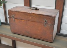 Antike Teakholz Aufbewahrungs Truhe Original Alt Handgefertigt