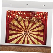10x8ft Circus Backdrop Carnival Theme Party Red Curtain Background Baby Shower