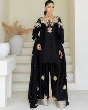 DESIGNER CRAPE SILK WITH SEQUANCE EMBROIDERY WORK SUIT WITH SALWAAR AND DUPATTA