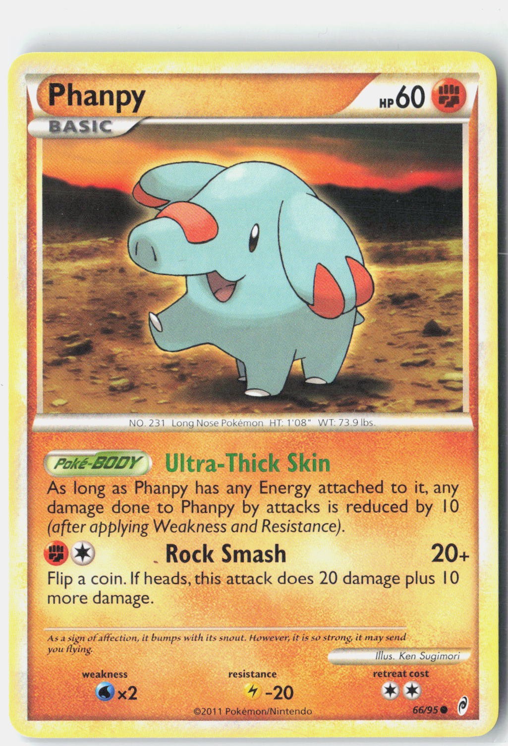 Phanpy Call of Legends 66/95 Pokemon Card