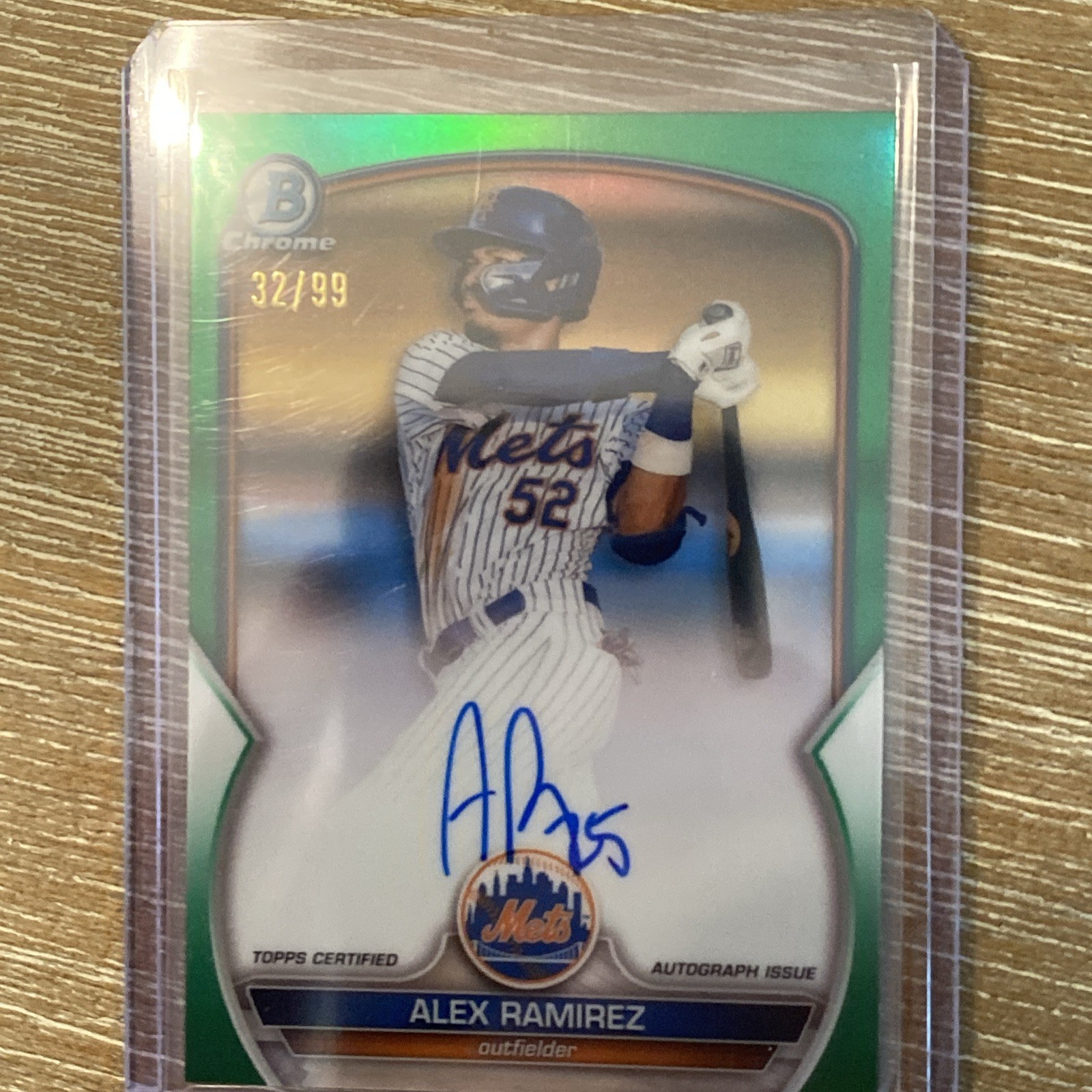 2023 Bowman  Chrome Prospect Autographs Alex Ramirez  CPA-AR Green Refractor /99