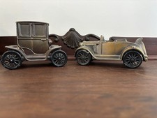 Old Fashion Cars 1929 Ford and 1910 Baker Banthrico Vintage Coin Banks Lot of 2