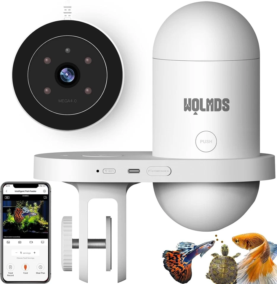 WiFi Automatic Fish Feeder with HD Camera - Smart App Control & Precision Fee... - Image 3 of 4