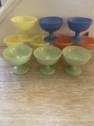 vtg Hazel Atlas Platonite Sherbet Cups  Set of 10 Pastel MCM Dessert 1950s