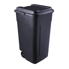 50 Gallon Trash Can Weather Resistant Wheeled Garbage Bin Outdoor Heavy Duty