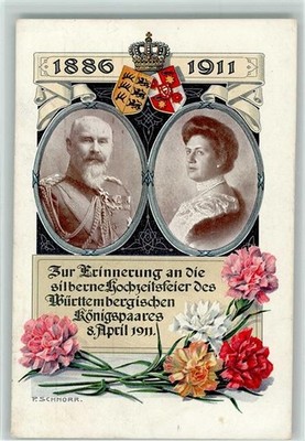12075289-Silver Wedding 1911 of Wuertt. King pairs sign Schnorr nobility