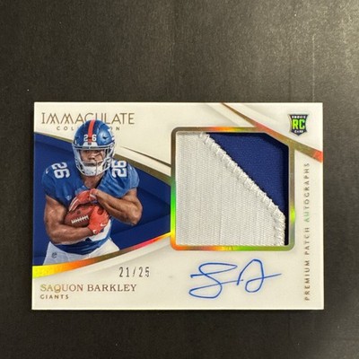 Saquon Barkley 2018 Immaculate Football Premium Patch Autographs Rookie Card /25