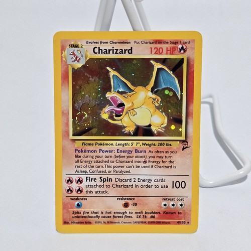 Pokémon TCG Charizard Base Set 2 Holo Rare Card 4/130 Fire Ball Breath *SWIRL*