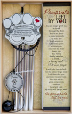 Pet Memorial Wind Chime - 18" Metal Casted Pawprint Wind Chime - a Beautiful Rem