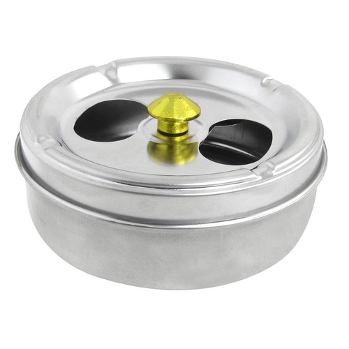 Hogar Tapa Desmontable Acero Inoxidable Cenicero Del Cigarrillo Tono De Plata - Imagen 1 de 1