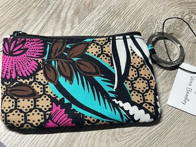 NEW! Vera Bradley Zip ID Case Small Wallet w/Key Ring