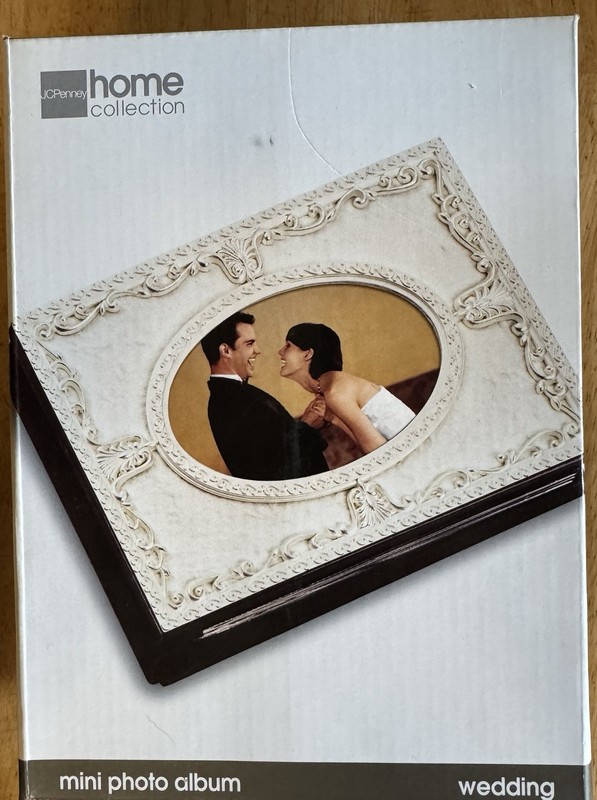 JCPenney Home Collection Mini Photo Album Antique Brass Scroll Design Frame NEW