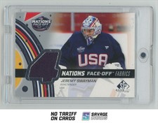 2025-26 SP Game Used 4 Nations Face Off Fabrics Jeremy Swayman #4N-SW USA