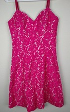 Guess Women's Short Sleeveless Sweetheart Fit & Flare Dress Size 8 Pink