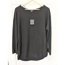 NWT 159 Charter Club Luxury Black 100 Cashmere Crewneck Sweater Women's Medium
