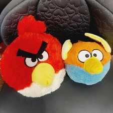 2 Angry Birds Plush -Red Bird  Space Lightning Blue/Orange Bird Good Stuff Toys