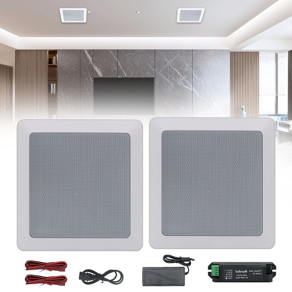 4 5.25" Bluetooth Ceiling / Wall Speakers 2Way Flush Mount Home