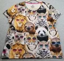 Secret Treasures Sleepwear T Shirt Women’s Medium Panda Tiger Koala Short Sleeve