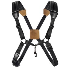 POGOLAB Saxophone Strap Harness Double Shoulder Sax Strap with Leather Padded