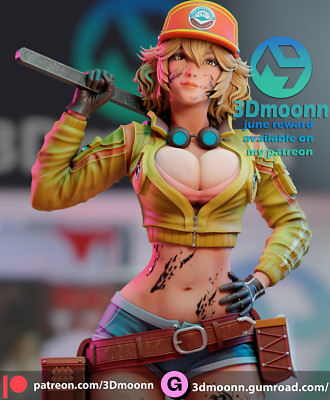 CINDY, FINAL FANTASY, 1/4-1/24, FIGUR, UNBEMALT, 3D-DRUCK, STATUE, 3DMOONN, MFW