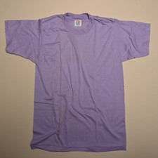 AUTHENTIC VINTAGE 80s Cal Cru Purple Blank Basic Short Sleeve T-Shirt M - 4826