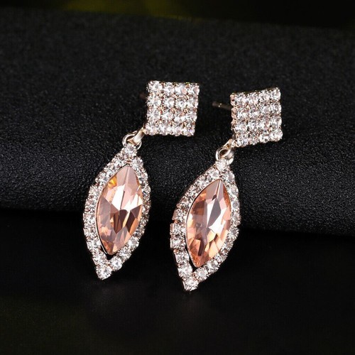 Wunderschöne Tropfenohrringe Frauen Mädchen Zirkon Boho Geschenk Schmuck Geschenk UK - Bild 3 von 3