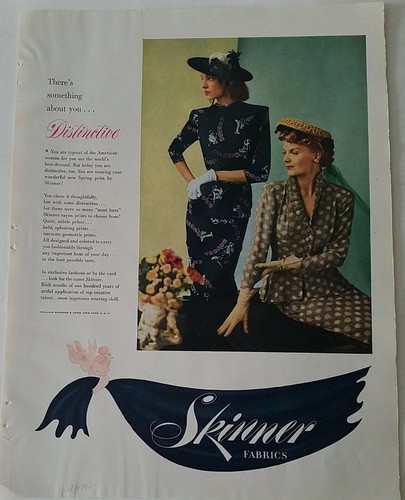 print dresses hats vintage fashion ad 