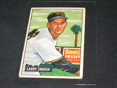 LARRY JENSEN GIANTS VINTAGE ORIGINAL 1951 BOWMAN COLLECTIBLE CARD NICE