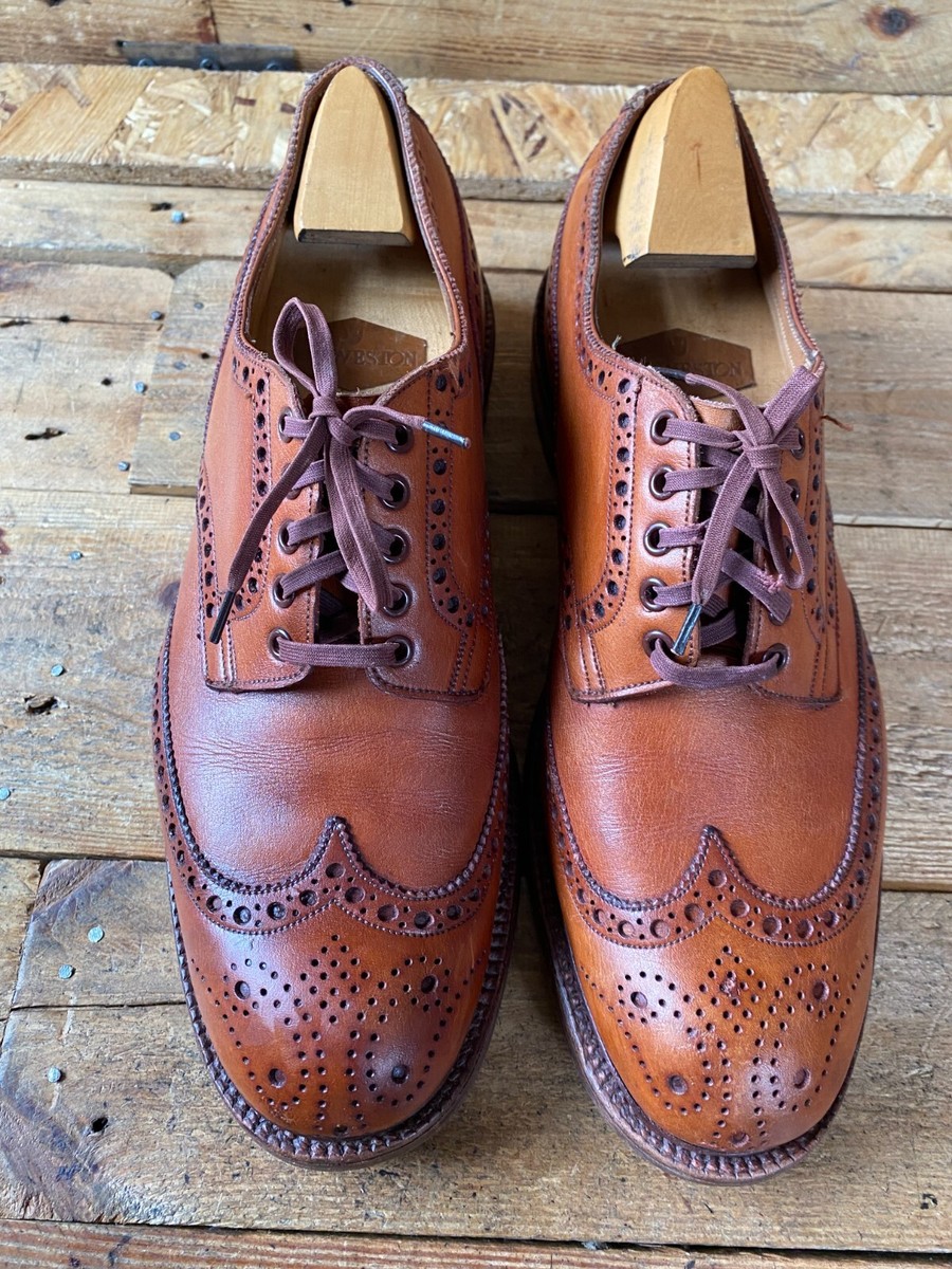 Edward green , vintage brouges brown leather oxford , dress shoes