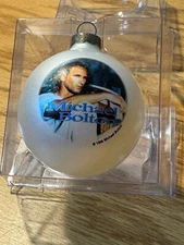 VINTAGE Michael  Bolton Glass CHRISTMAS ORNAMENT SANTA'S ROCKSHOP LE 1996    358
