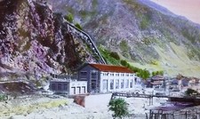 Power Plant in Fontana (Fontanges?), France, c1930s Magic Lantern Glass Slide