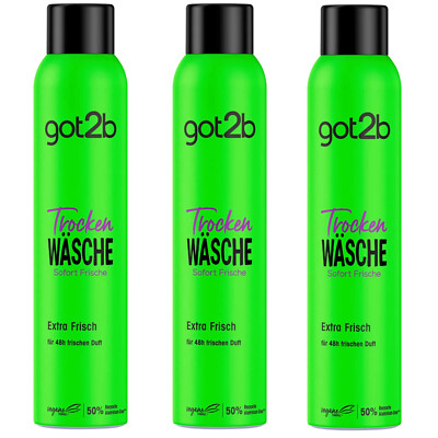 Got2b Trockenshampoo 3x 200ml Trocken Wäsche sofort Frische 48h frischen Duft