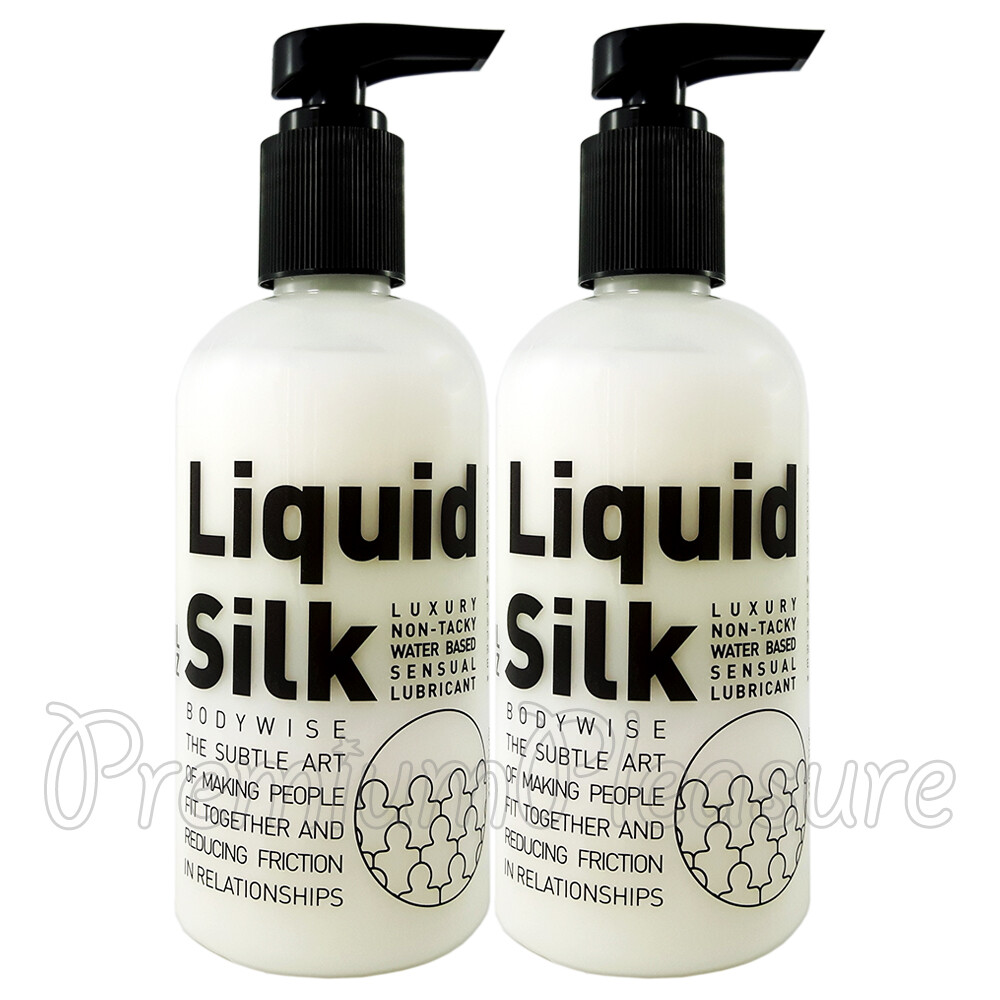 Twin pack Liquid Silk lubricant Intimate lube Water based Luxury 2 x 250ml 