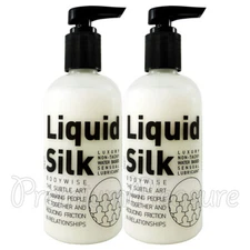 Twin pack Liquid Silk lubricant Intimate lube Water based Luxury 2 x 250ml
