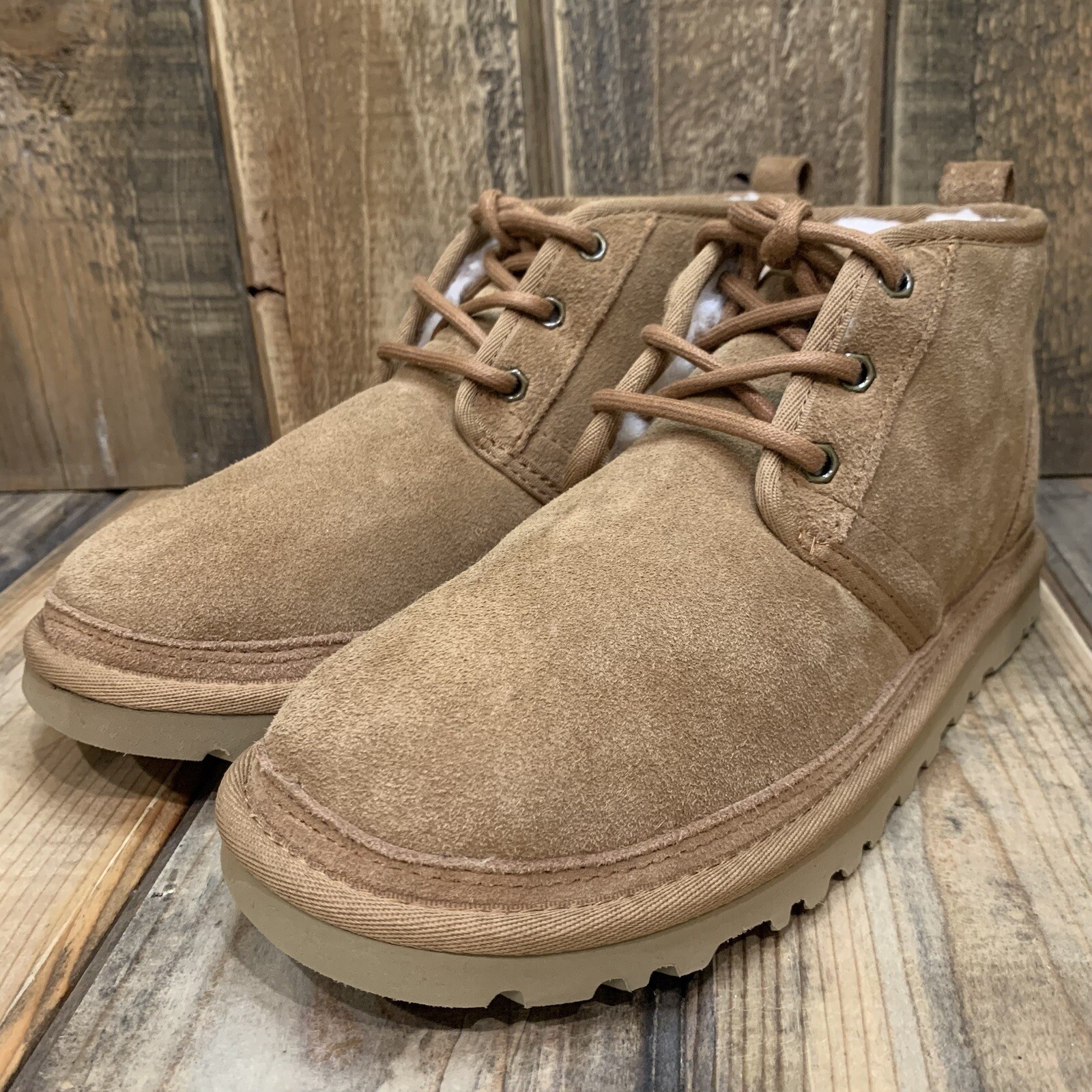 NEW UGG NEUMEL BOOT CHESTNUT SUEDE WOOL LINED CHUKKA SHOE WOMENS US 8 EU 39 UK 6 image 2