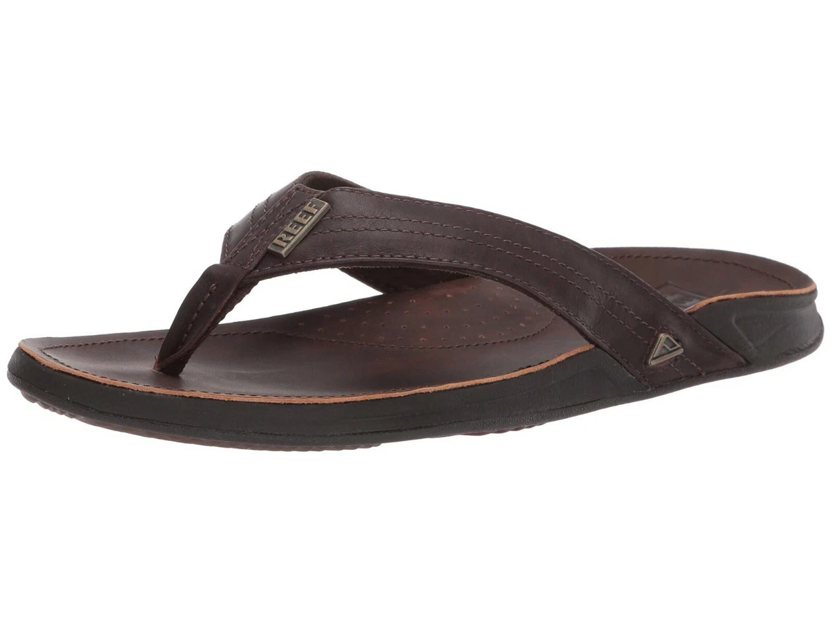 Pikken moord actrice Men&#039;s Shoes Reef J BAY III Leather Flip Flop Sandals RF002616 DARK  BROWN | eBay