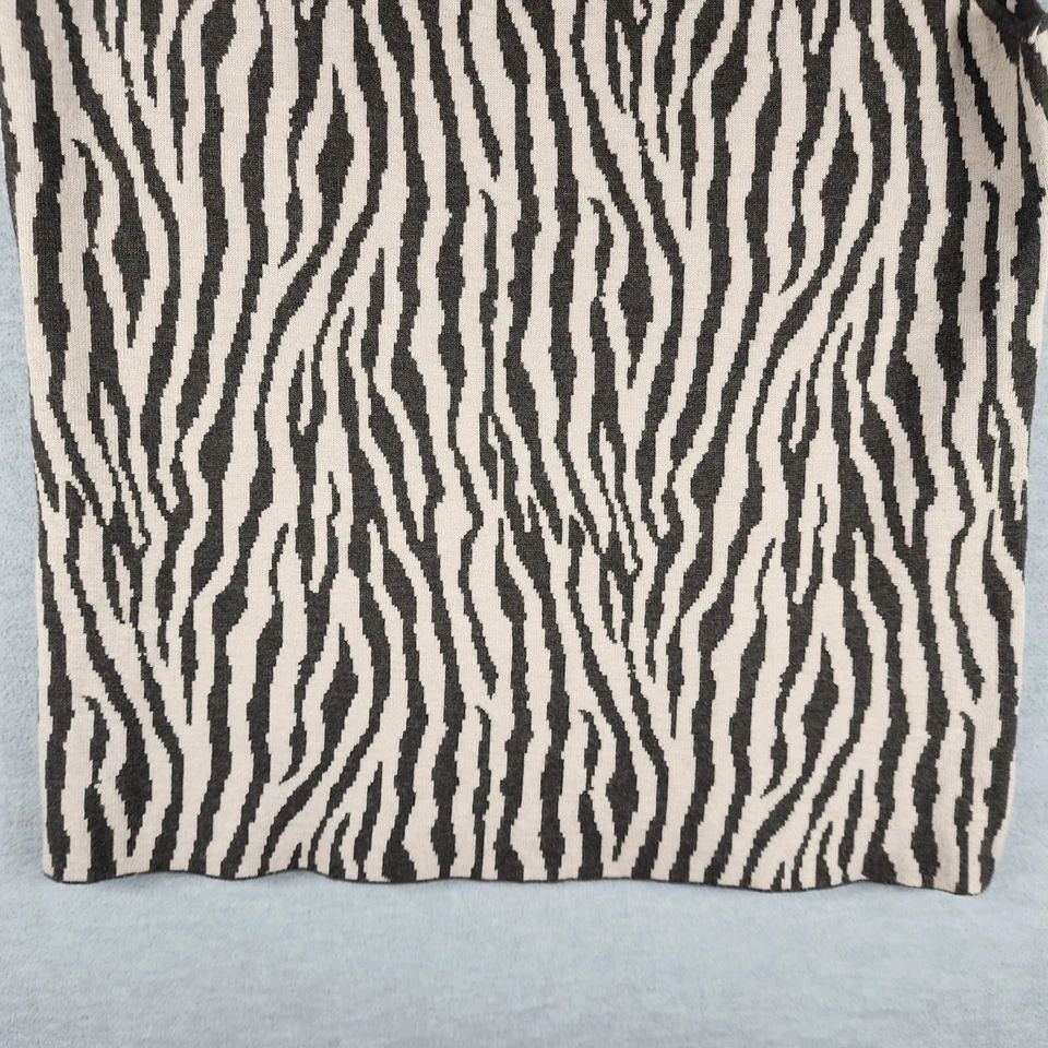 Jones New York Collection 女式上衣毛衣 XL 斑马印花弹力棕色面霜 — 第 4/4 张图片