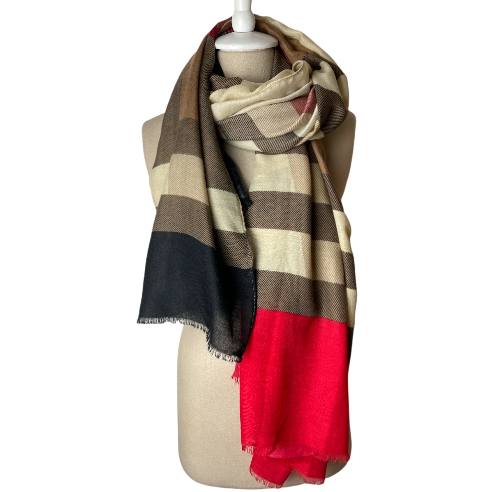 Tan and red scarf cheap