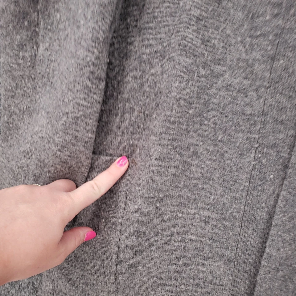 Cárdigan Lord & Taylor Mujer Grande Gris Frente Abierto Cashmere Plumero Lana Suéter Foto 3 de 4