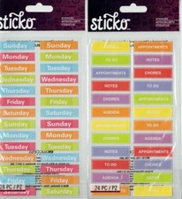 Sticko PLANNER stickers Nice 2 varieties So Useful  Quick Ship