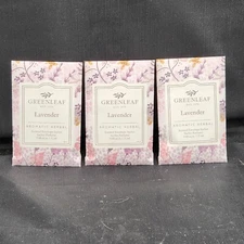 Greenleaf Sachet Lavender Aromatic Herbal mini packets lot 3 ~ 0.68 cu in New