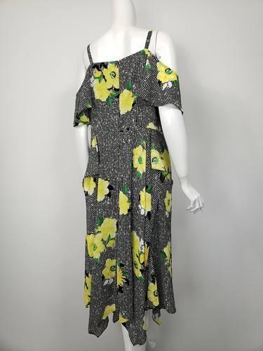 I.N.C. INTERNATIONAL CONCEPTS Black White Gingham Floral Dress 28W NWT$129.50 - Picture 3 of 3