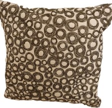 John Rocha Debenhams Beige Brown Circular Stitch Detail Square Scatter Cushion