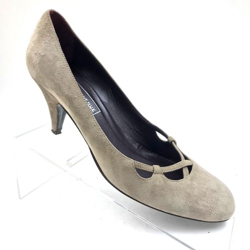 Taupe Fine Suede Pumps Heels 