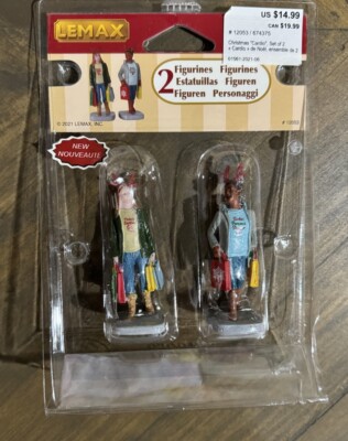 Lemax Christmas Village Miniature Christmas  Cardio'' Set of 2 Shopping Women New