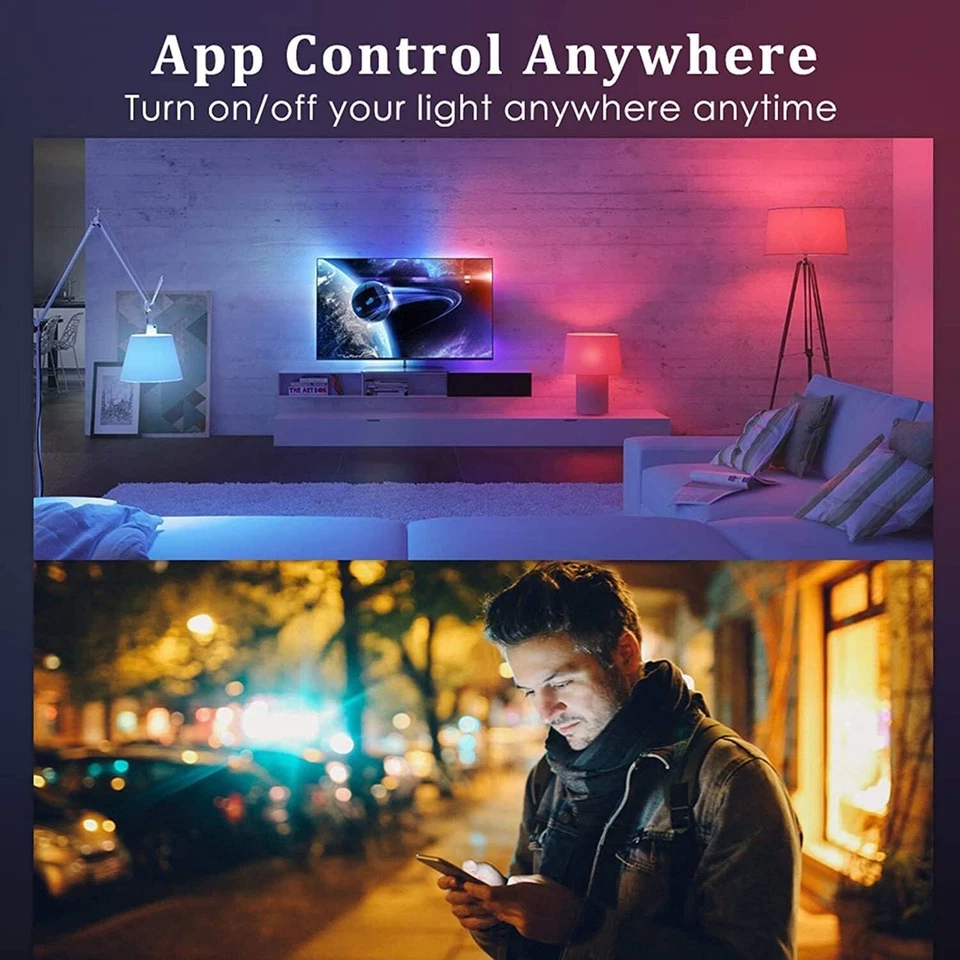 4Pack E12 Smart Bulb 5W LED Candle Light Dimmable Timer/Music Alexa & Google - Image 4 of 4