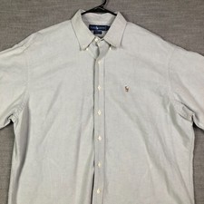 Ralph Lauren Dress Shirt Mens XL Light Blue Blaire Long Sleeve Button Up