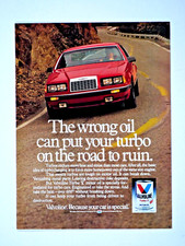 1985 Ford Thunderbird Turbo Vintage Valvoline Original Print Ad-8.5 X 11